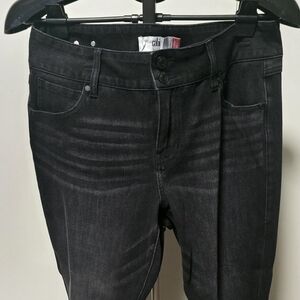 Black Hi-low Crop Jeans